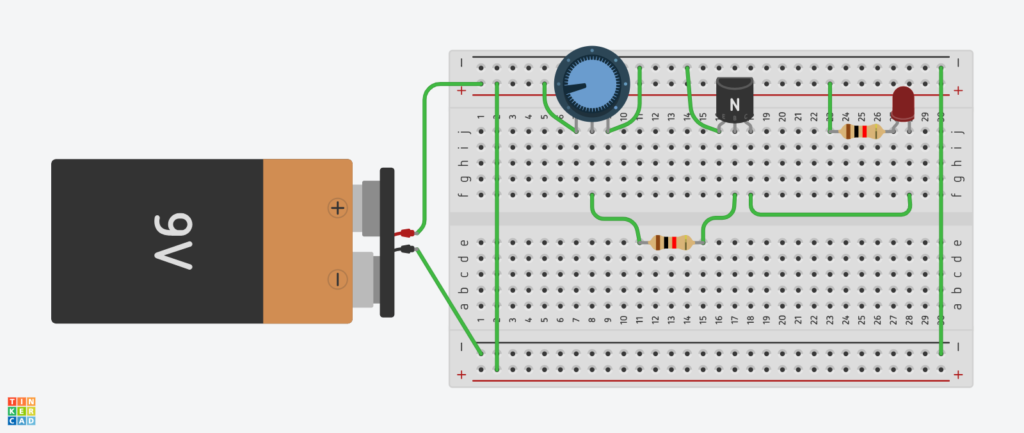 Led controlling using potentiometer-Electrical-Engineering-Projects-Circuits