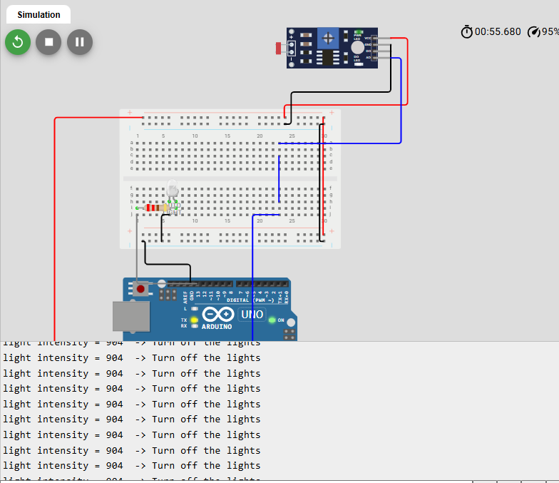 Simulation of night detection system using microcontroller-project